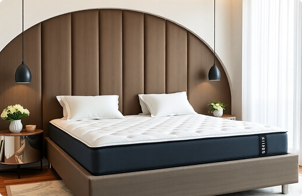 A luxurious bedroom showcasing the Sovarest mattress in a serene setting